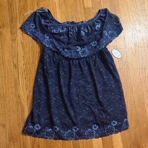 Soma Off the Shoulder Navy Lace Chemise XL